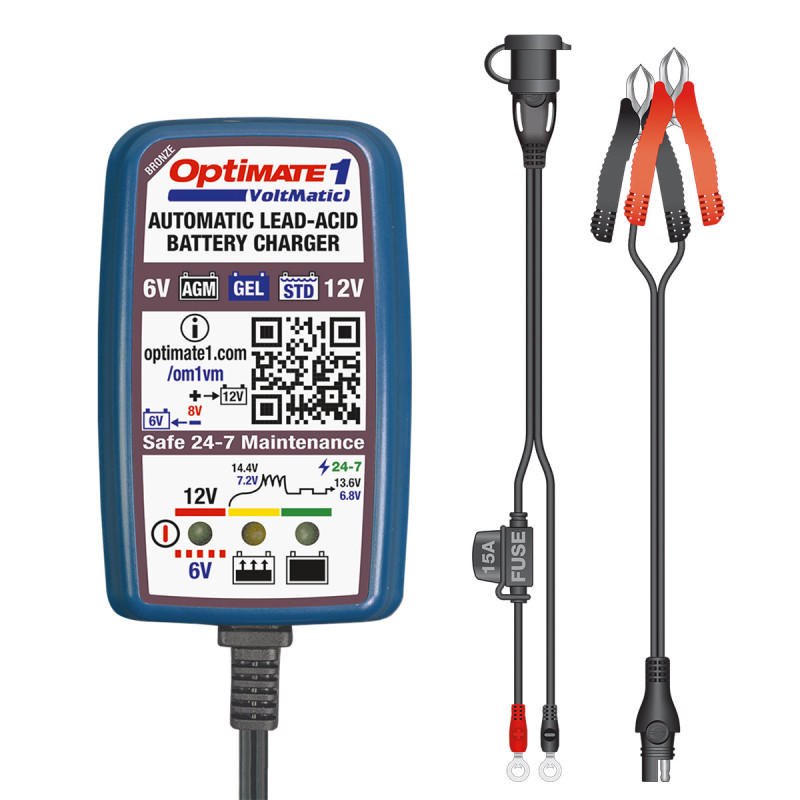 Încărcător pentru baterii AGM, GEL, EFB și plumb-acid de 12 V OptiMate 1 Voltmatic TM400A - TM-400A - TM400A - 5425006146494